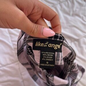 Like an Angel Black and Purple Plaid Jumper